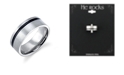 He Rocks Stainless Steel Ring Featuring Black Line Design
